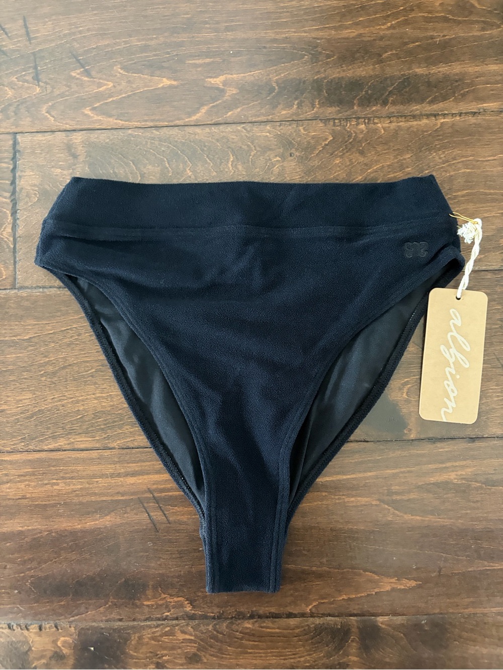 Albion Fit Black Terry Almost Cheeky Bottoms